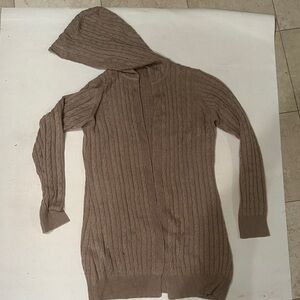 Caron Joy beige cashmere & silk Hooded Sweater